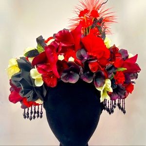 Costume floral headpiece for events, costume parties, festivals - Handmade